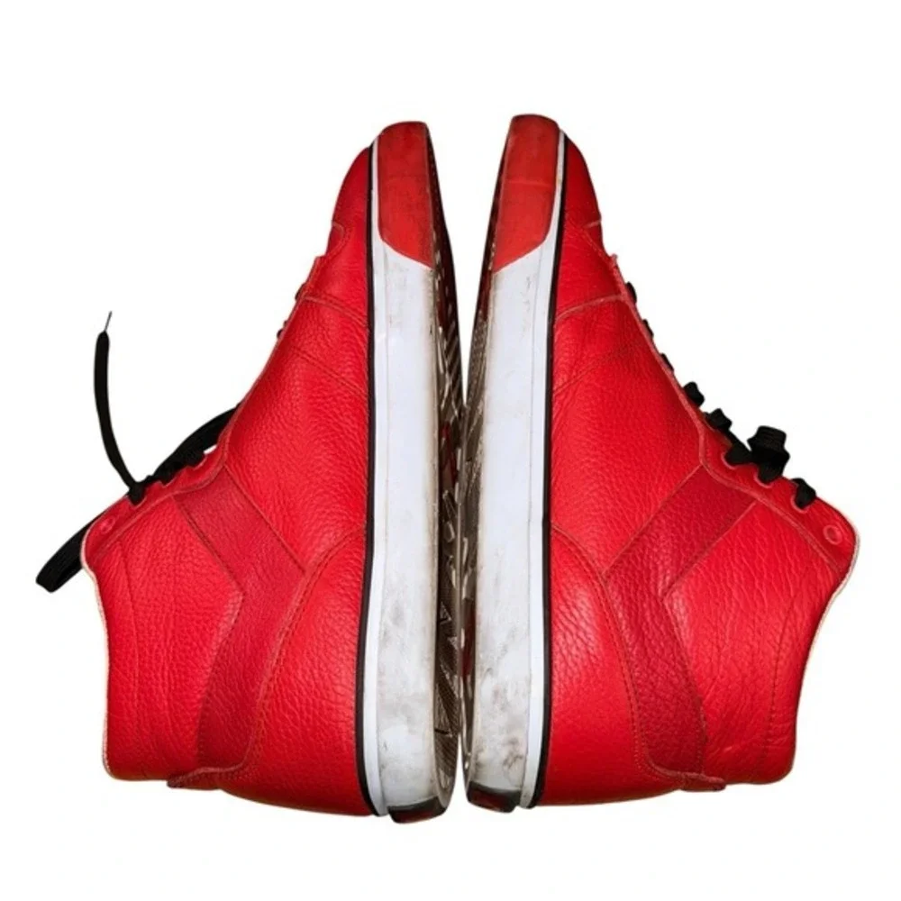 PONY‎ Red Leather Mid Top Sneakers MENS 13 Pre-Owned Shaun Neff Signature Shoes